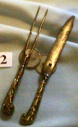 Posate appartenenti ad un set da caccia risalenti al XVII secolo