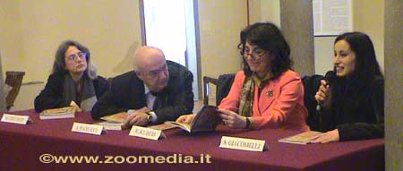 Il Soprintendente Antonio Paolucci , la direttrice Magnolia Scudieri e le curatrici di Miniatura umbra del Rinascimento