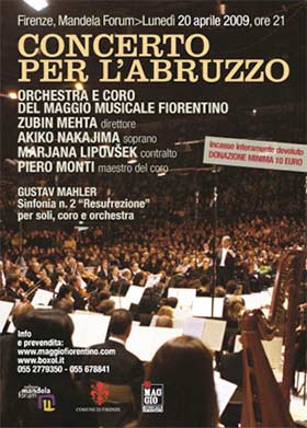 Locandina "Concerto per l'Abruzzo"